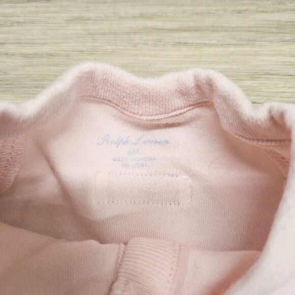 Ralph Lauren Girls Pink Pajamas Footed One Piece 6 Months - Picture 4 of 6